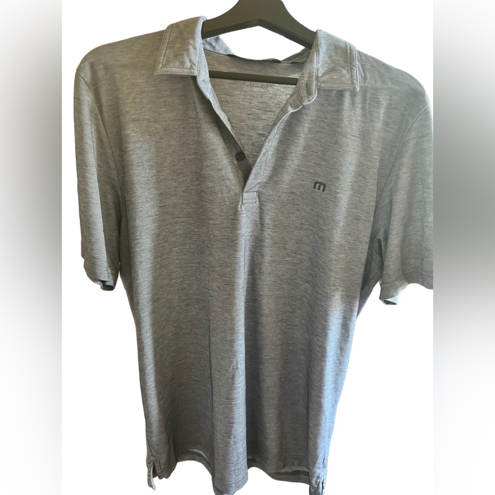 Travis Mathew mens large heathered blue Wolfdancer golf club size large EUC